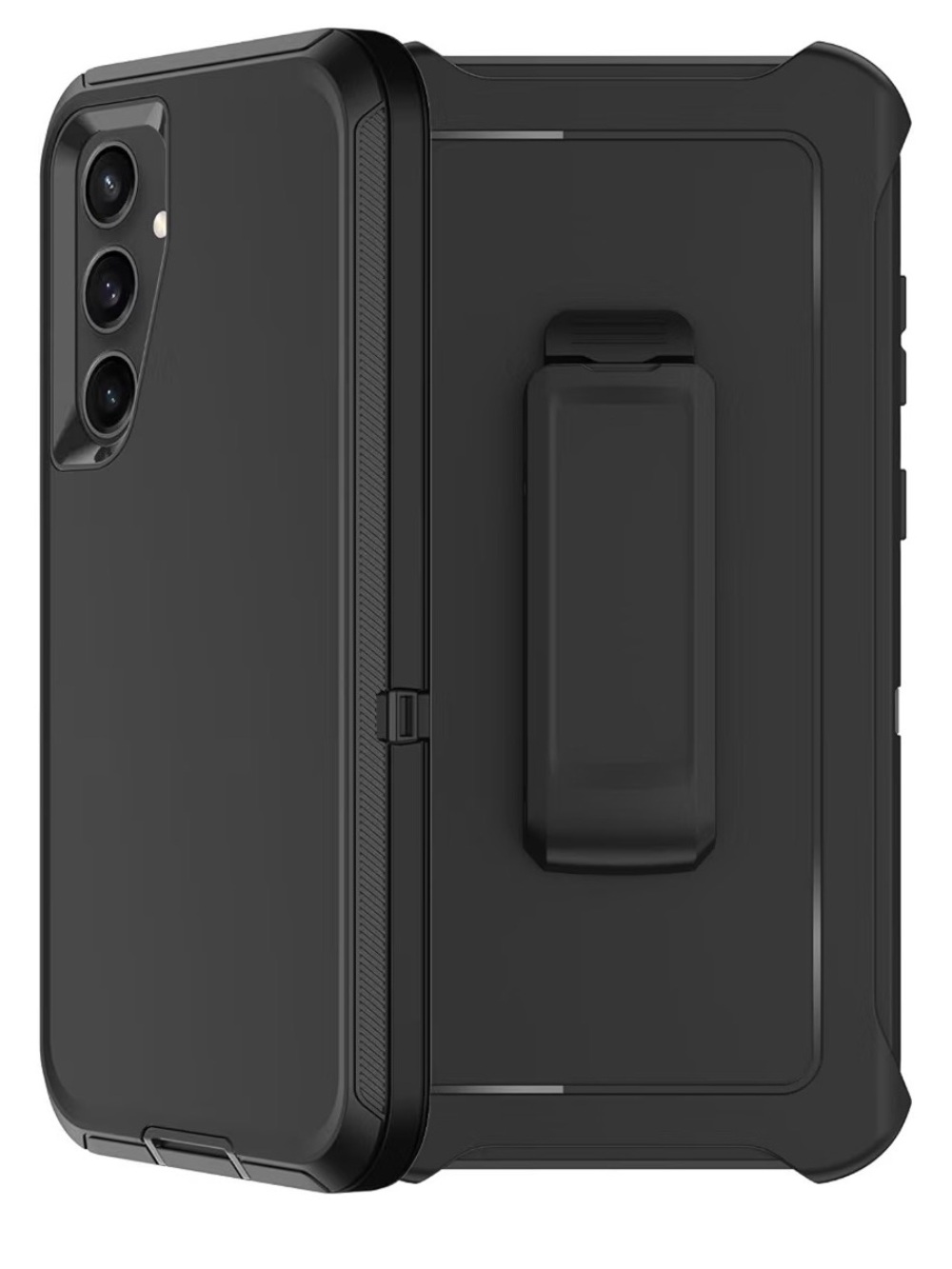 WallSkin Black Phone Case for Galaxy S24 Plus with Belt Clip
